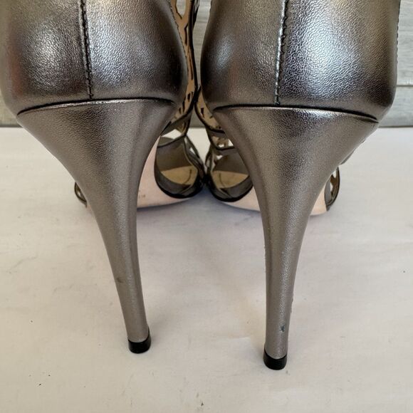 Klub Nico Millie Gun Metal Cutout Leather High Heel Sandals Women 11 Sexy Party - Picture 7 of 14